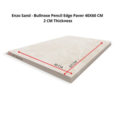 Enzo Sand  40X60 20mm Bullnose-Pencil Edge